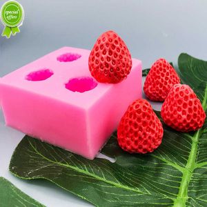 Nueva fruta fresa molde de silicona para fondant, gelatina de chocolate, herramientas para hacer pasteles, decoración DIY, arte de resina de arcilla de yeso