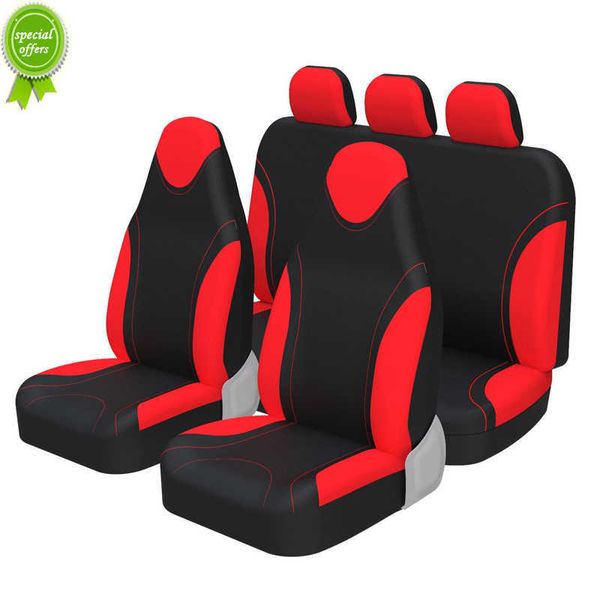 Nouvel ensemble complet de couvre-cartes d'auto d'ajustement universel élasticité grande 9pcs Red Black Seat Protecteurs pour la forêt Subaru pour Ford Focus 2