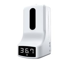 Nieuwe fullautomatische spray soap dispenser non -contact thermometer wandmounted dubbele stroom zeep dispenser allinone machine2676805