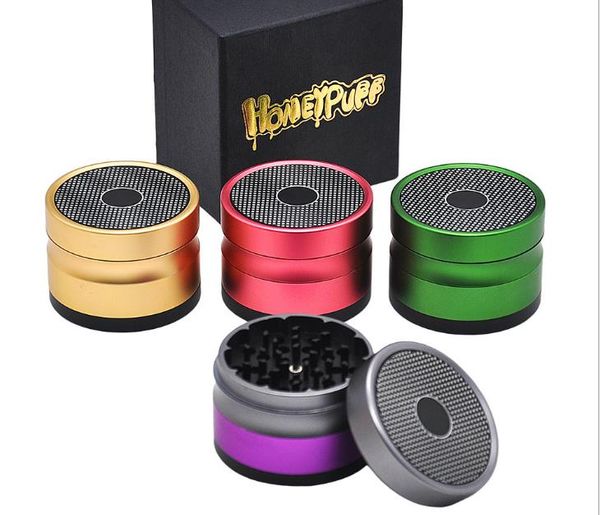 Nouveau dispositif de fumée Bluetooth Audio moulin à fumée Air aluminium 4 couches diamètre 63 Mm usure dispositif de fumée matériau antiadhésif