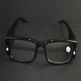 Nuevas y divertidas gafas de lectura con montura iluminada LED, gafas de lectura con bisagras negras, lote de 20 piezas 6152420
