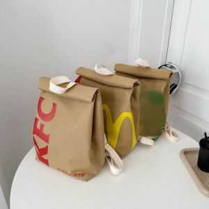 Nouveau drôle de dessin animé mignon frites sacs d'emballage d'étudiant femme de sac d'école sac à dos de grande capacité sac à main messager sac à main