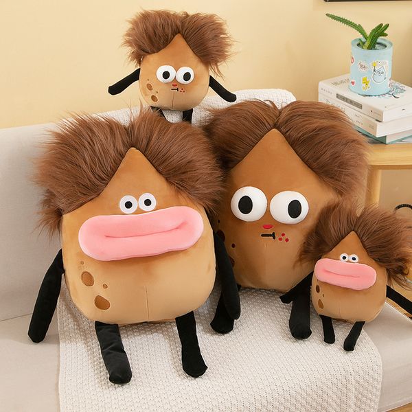 Nouveau jouet en peluche drôle de pomme de terre de cheveux de friture bouche de saucisse de saucisse frite mignonne, poupée de roi de pomme de terre cadeau créatif UPS/DHL gratuit