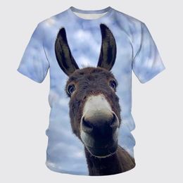 Nouveau droc far Donkey 3D imprimer le t-shirt pour enfants pour hommes mignons animaux houstants de sport d'été légers