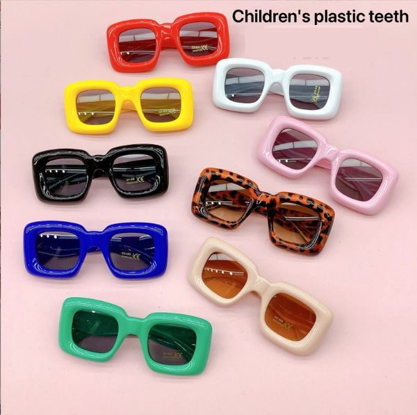 Lunettes de soleil carrées amusantes pour enfants, couleur bonbon, nuances UV400, marque de mode de styliste, pour garçons et filles, uniques, nouvelle collection