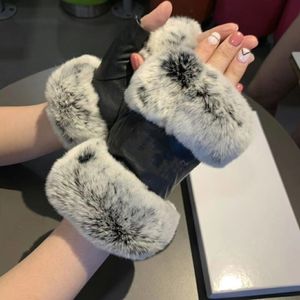 Gants chauds en fourrure de mouton pour femmes, nouvelle collection automne-hiver, à la mode, avec boîte cadeau, 269W