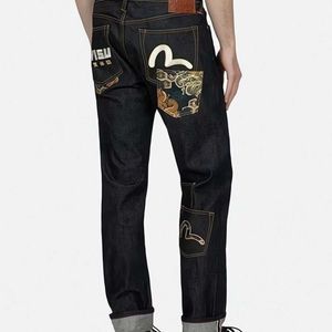 Nouveau jean Fushen avec grand et petit Jacquard Damo broderie pantalon décontracté à imprimé droit en vrac Men de mode 952970