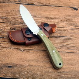 Nouveau G2561 Survival Straight Couteau 440c Satin Blade Full Tang Linen Handle Outdoor Camping Randonnée Pêche à la lame fixe Knivfe