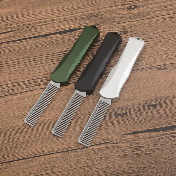 Nouveau G3997 peigne tactique automatique haut de gamme D2 peigne en satin CNC vert Aviation poignée en aluminium Camping en plein air randonnée outils EDC avec gaine en nylon