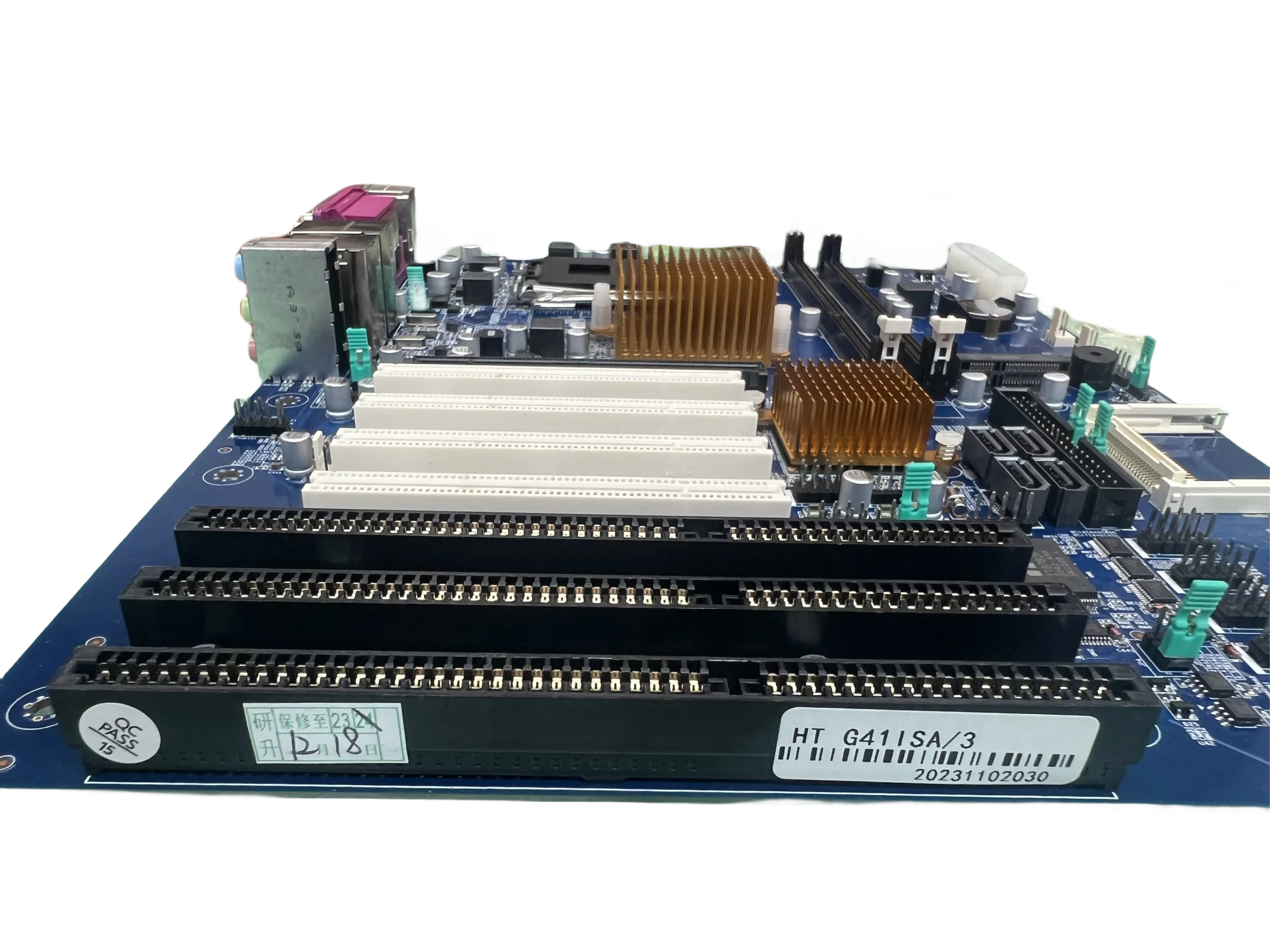 NOVO G41 com 3 slots ISA Slots Industrial MotherBood 4 PCI Dual Network Cards DDR3 775 PINs e CPU E7500 Memória 4GB