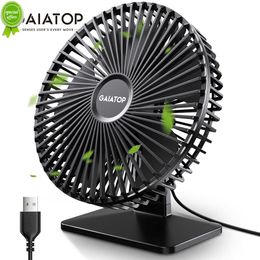 NIEUWE GAIATOP USB Desk Fan 90 Rotatieaanpassing draagbare koelventilator 4 snelheid Ultra stille krachtige Mini Table -fans voor thuiskantoor