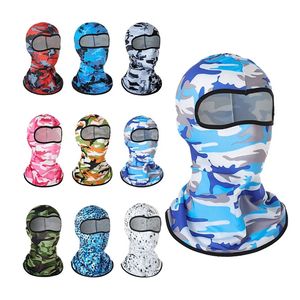 Solid Camo Sunscreen Motorcycle Balaclava Scarf, Polyester Full Face Ninja Cap Ski Mask for Men