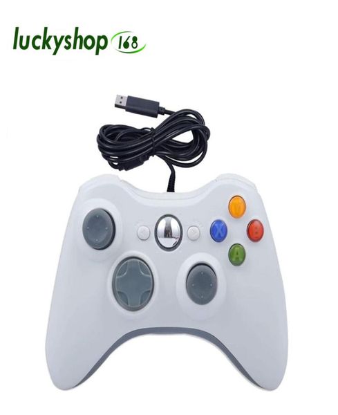 Nuevos controladores de juego USB Wired Xbox 360 con logotipo Joypad GamePad Controlador negro con caja minorista Fast Ship5294091