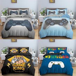 Nouveau GamePad Queen Size Literie Set Couverture de couette Gamer moderne avec taie d'oreiller Enfants Garçons Filles Cadeau Linge de lit pour chambre à coucher Décor 201209