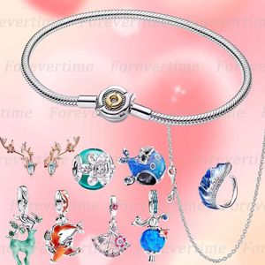 Nouveaux jeux Bracelets de créateurs de charme pour femmes S925 Silver Fluorescent Deer Pendants Deers Boucles d'oreilles Collier FIT