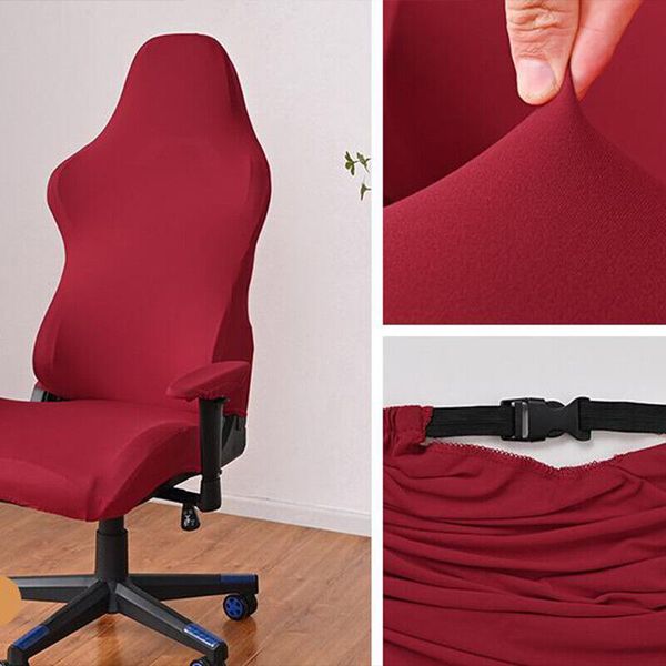 Nouvelle chaise de jeu Slipcover Stretch Soutr Cadre Couvre pour ordinateur en cuir Computer Racing Ruffled Gamer Chair Protector