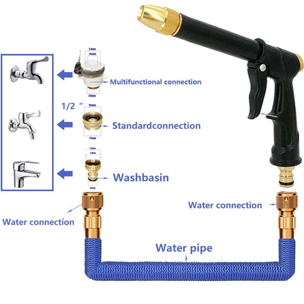 Nouveau jardin pistolet en mousse de mousse de voiture lavage à haute pression d'eau arrosage du pistolet nettoyage du pistolet en métal pulvérisateur de jardin outils de jardinage 2021