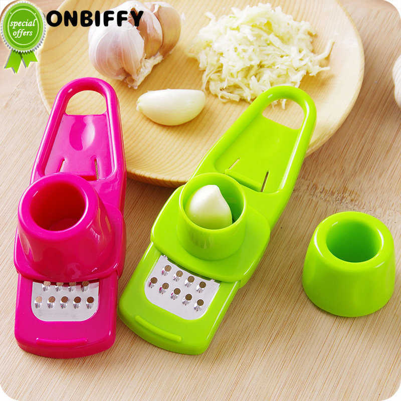 New Garlic Presses Garlic Crusher Stainless Steel Tools Creative Multi-function Grinder Garlic Cutter Press Kitchen Accessories