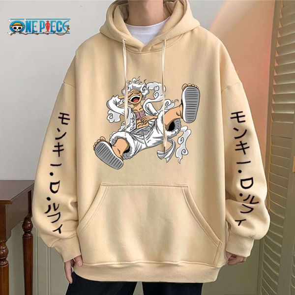 Sweat à capuche imprimé Anime Gear Fifth Luffy, pull-over décontracté, Streetwear unisexe, vêtements d'automne et d'hiver, graphique Sun God des années 90, nouvelle collection