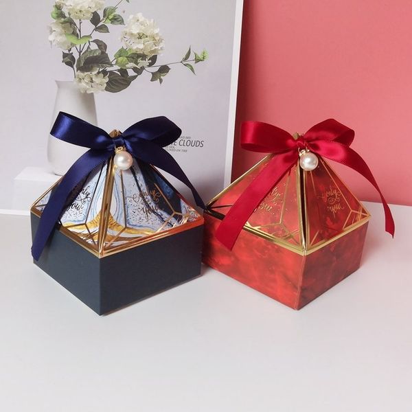 Nouvelle tour de gemme bronzante boîte de bonbons petite boîte en carton carte de mariage décoration papier boîte-cadeau emballage événement fête fournitures CX220423