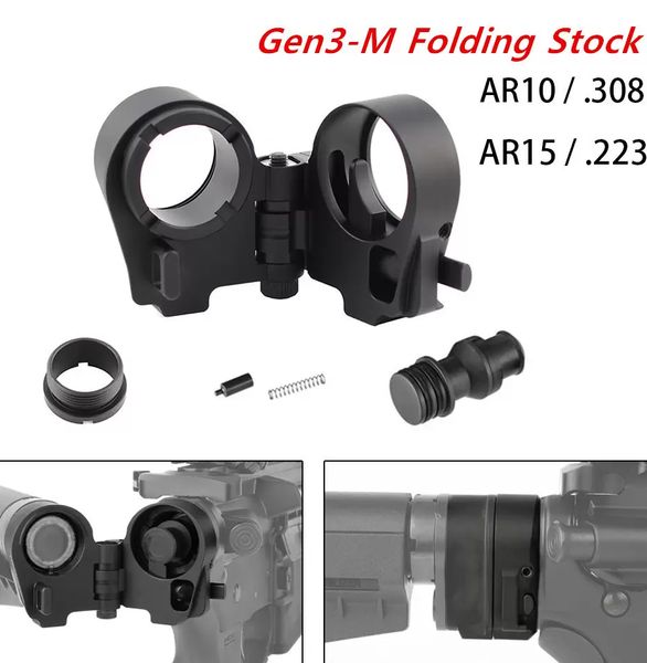 Nuevo Adaptador de stock plegable Gen3-M ACCESORIOS Tácticos M4 M16 para AR15/.223 AR10/.308 ALEA DE ALUMINIO DE RIFLE