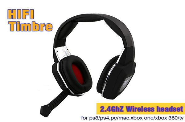 Nueva generación 24G Pro Fibra óptica Auriculares estéreo inalámbricos para juegos Auriculares para PS 3 PS 4 XBOX ONE360 MAC PC TV WII 2pcslot3724678