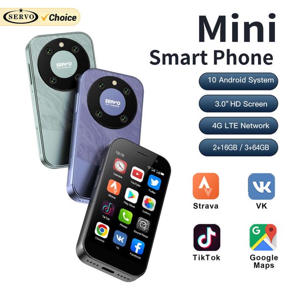 Nouvelle génération Servo King9000 Mini Smartphone 4G Net 2 SIM 16G / 64G Android OS 10.0 2000mah 3.0 '' Téléphone mobile à petite échelle