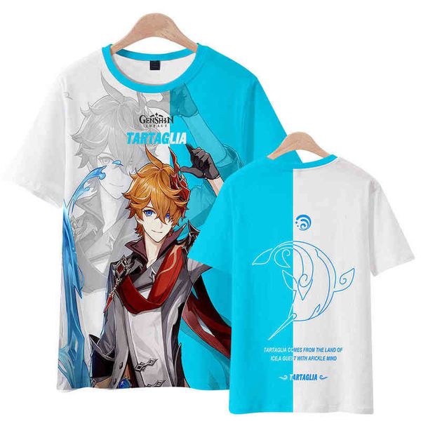 NOUVEAU GENSHIN IMPACT T-shirts T-shirts Hot Game 3D Imprimer Streetwear Anime Kawaii Girl Hommes Femme T-shirt Harajuku Kids Garçon Tees Tops Y220214