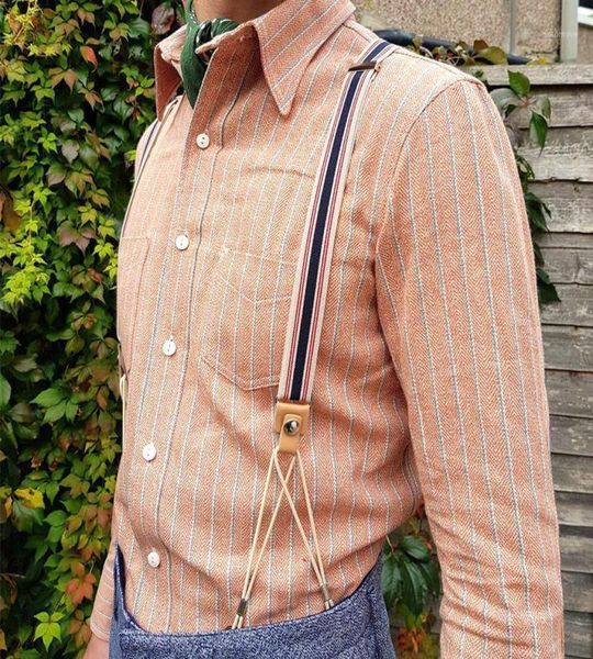 Nouveau Gentleman rétro bretelles pantalon fronde élastique jarretelle pour hommes pantalon bouton Type sangle jupe Vintage Suspender17433454