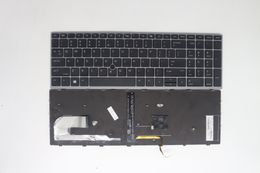 Nouveau clavier rétroéclairé américain Elitebook 750 755 850 855 G5 G6 Zbook 15u avec cadre argenté L14366-001