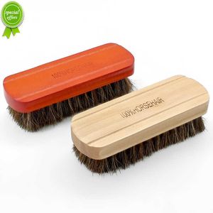 New Genuine Horsehair Wooden Brush Car Detailing Polishing Buffing Brush Seat Handle Dashboard Roof Cleaning Premium Car Wash Brush