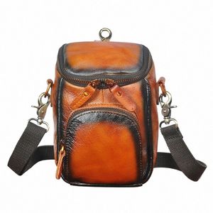 Nuevo diseño de cuero genuino Multifuncti Pequeño Menger Crossbody Bolsa Gancho Fanny Cinturón Bolsa Phe Bolsa para hombres Hombre 1167 f0PR #