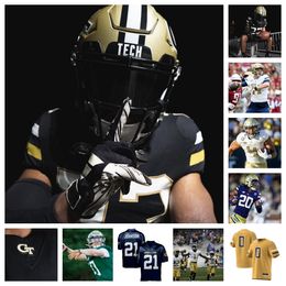 New Georgia Tech Yellow Jackets Voetbalshirt 24 Steven Jones Jr. 45 Ashton Heflin 17 Rodney Shelley 99 D'Quan Douse 55 Corey Robinson II 81 Luke Benson 52 Austin Dean