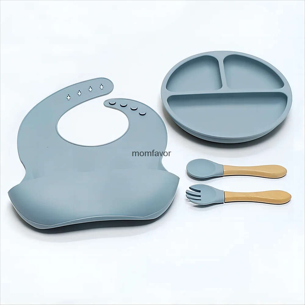 New Gift Sets Children's silicone tableware sets baby complementary bowl baby eating fork and spoon set suction anti-fall