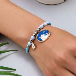 Nieuw meisje schattig paar armband veelzijdige dierenkat bloem geweven armband student cadeau armband