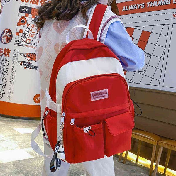 Nueva mochila de viaje bonita para chica, mochila universitaria Kawaii de nailon para mujer, bolso escolar moderno y moderno para mujer, bolsos para ordenador portátil para estudiantes