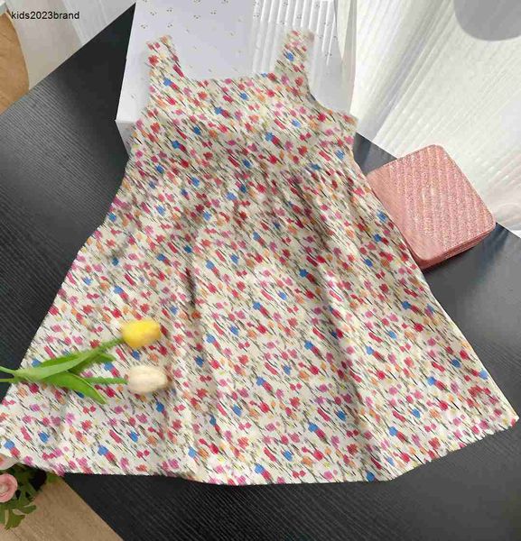 Nuevos vestidos de niña Vestido de princesa Falda pequeña con estampado floral para bebé Tamaño 90-150 CM Ropa de diseñador para niños Vestido infantil con honda 24 de febrero de 2020