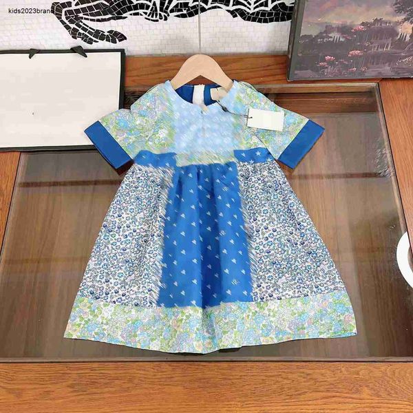 Nuevos vestidos de niña Vestido de princesa falda de verano para bebé Tamaño 100-160 CM Ropa de diseñador para niños Vestido de manga corta para niños 24 de febrero de 2020