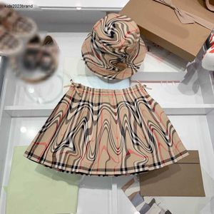 Nouvelle fille jupe courte designer enfants jupes taille 100-160 couleur kaki damier motif impression bébé princesse robes Jan10