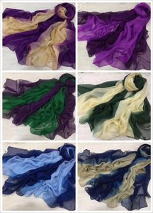 Nieuw meisje vrouwen gradiënt chiffon zijde grote sjaal sjaals sjaal wrap gift lente zomer accessoire 200 * 150cm # 4075