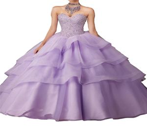 Nouvelles filles 15 16 robes de bal de concours femmes robes de Quinceanera chérie strass Organza cristal sortie d'usine drop ship3038516