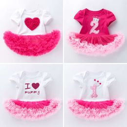 Nieuwe meisjes- en kinderkleding Kinderrok Babyjurk Korte Mouw Sweetheart Jurk één stuk rok Creeper