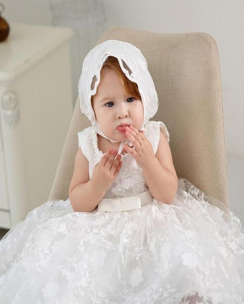 nouvelles robes de baptême pour filles avec chapeau en dentelle sans manches robe de baptême pour bébé robes de baptême filles robe de princesse robe de mariée 7223415