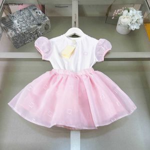 Ensembles de robes d'été pour filles, jolis survêtements pour enfants, taille 90 à 160, T-shirt en dentelle brodée de haute qualité et jupe rose, 24 février 20, nouvelle collection