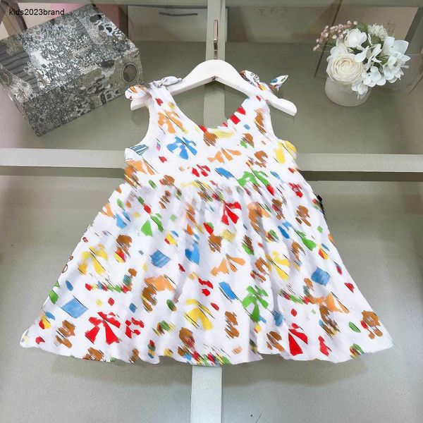 Nuevos vestidos para niñas ropa de diseño para niños falda para bebés mangas sin mangas de sospecha de niños tamaño 90-130 cm vestido de princesa 24 abril