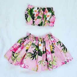 Nouvelles filles Swimwear Floral 2pc Sets Boob Tube Top + Jupe de fleur 1-3T Baby Toddlers mignon Suisse de baignade de plage