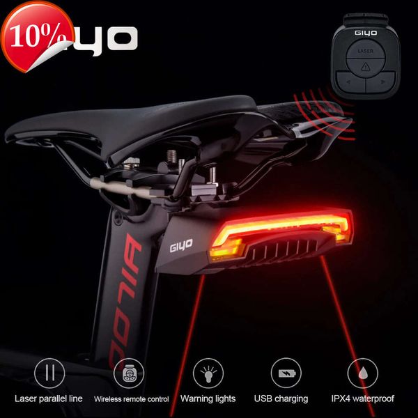 Nouveau GIYO vélo clignotants lumière vélo arrière feu arrière Laser USB Rechargeable montage LED vélo lumière cyclisme lanterne vélo lampe