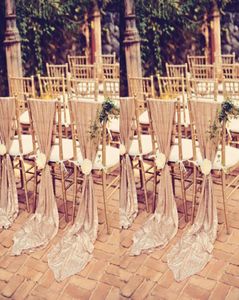 Nieuwe glamoureuze Maui bestemming bruiloft stoel terug sjerpen cover wit ivoor op maat gemaakt banket partij decor kerst verjaardag Chai4603403