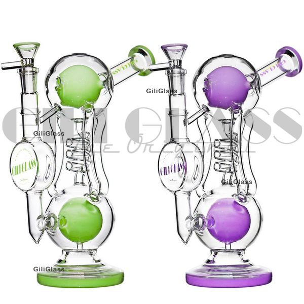 10 pouces recycleur narguilé boule de verre brûleur tuyau bong dab rig eau bongs herbes plates-formes pétrolières tuyaux eau quartz banger barboteur accessoires pour fumer bol