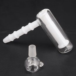 Witte glazen hamer 6 arm 18 mm vrouwelijk perc glas percolator bubbler water buismatrix rookbuizen tabakspijp bongbongs